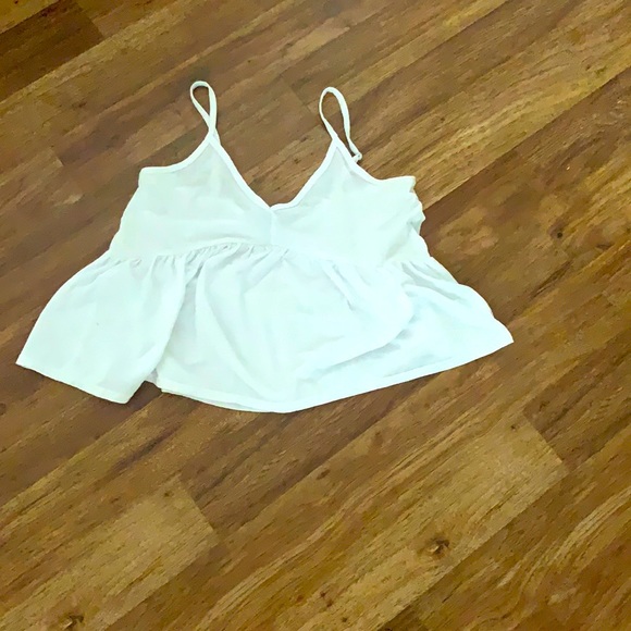 Forever 21 Tops - Forever 21 white crop peplum tank